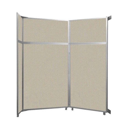 Versare Operable Wall Folding Room Divider 7'11" x 8'5-1/4" Sand Fabric 1070218